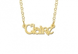 Names4ever Claire Stijl Gouden Naamketting voor Kids GNK28