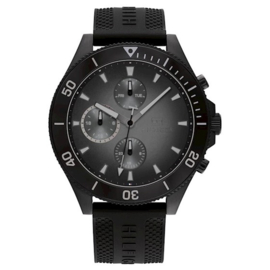 Tommy Hilfiger Zwart Heren Horloge met Siliconen Horlogeband