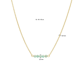 Gouden Collier met Turquoise Bolletjes