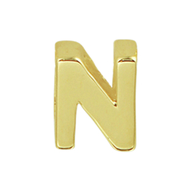 Letter Hanger N van 14K Geelgoud