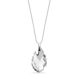 Silver Drop Zilveren Ketting met Witte Kristallen