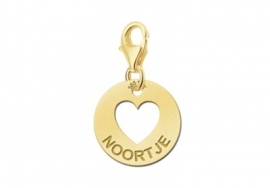 Names4ever Ronde Charm-Naambedel met Hart / Goud GNB01