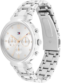 Tommy Hilfiger Zilverkleurig Dames Horloge met Zirkonia’s