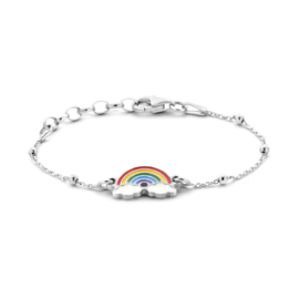 Zilveren Kinderarmband met Regenboog 11 + 2 cm