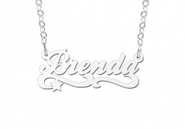 Names4ever Brenda Stijl Zilveren Naamketting voor Kids ZNK39