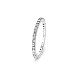 New Bling Slanke Zilveren Ring met Elegante Zirkonia’s