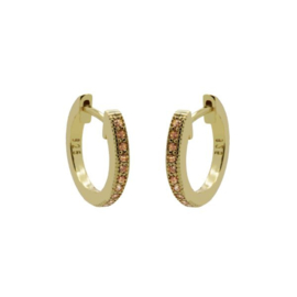 Karma Goudkleurige Hinged Hoops Champagne Bella Oorringen