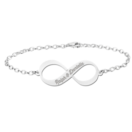 Ralph & Daniella Armband van Zilver met Infinity Naamhanger > Names4ever