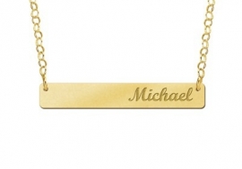 Bar Naamketting Goud Medium Names4ever GNKB002