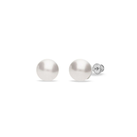 Spark Pearl Studs Zilveren Oorknoppen met Witte Parels