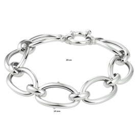 Brede Schakelarmband 14 mm met Groot Springslot | 20 cm