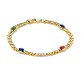 Excellent Jewelry Geelgouden Armband met Gekleurde Edelstenen