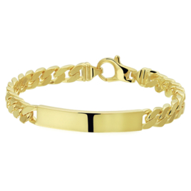 Graveerarmband Massief 14 K Goud Gourmet Schakels 7 mm | Lengte 21cm