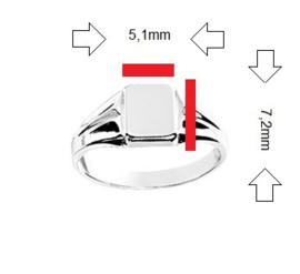 Zilveren Graveer Ring met Vierkant Kopstuk