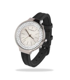 Glaskristal Horloge met Lederen Horlogeband van Spark Jewelry