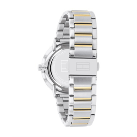 Tommy Hilfiger Goudkleurig Dames Horloge met Zilverkleurige Band