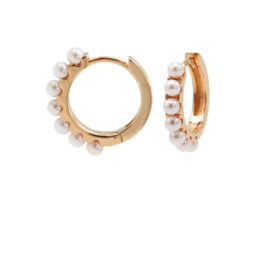 Roségoudkleurige Oorringen met Witte Parels | Karma Jewelry