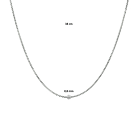 Elegant Zilveren Venetiaans Collier met Rhodium 45cm