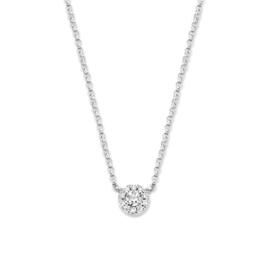 Excellent Jewelry Witgouden Collier met 0,15 crt. Diamant Hanger