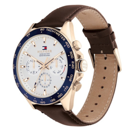 Tommy Hilfiger Heren Horloge met Bruine Lederen Band