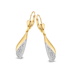 Excellent Jewelry Gouden Oorhangers met Druppelvormige Zirkonia Hangers