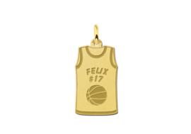 Gouden Basketbal Shirt Naamhanger | Names4ever