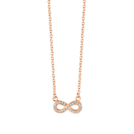 New Bling Roségoudkleurig Collier met Zirkonia Infinity Hanger