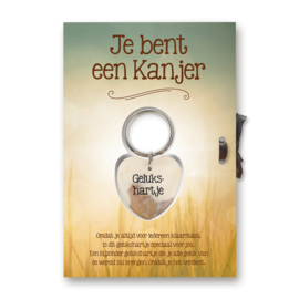 Gelukshart Cadeaukaart met Sleutelhanger - Je bent een Kanjer