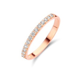 14k Roségouden Ring met Zirkonia's