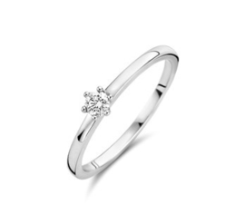 Witgouden Ring Diamant 0,10 ct H SI