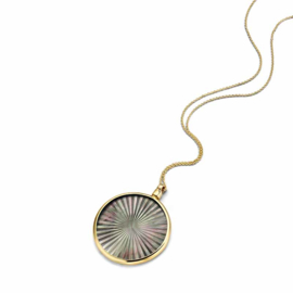 Gouden 33mm Medaillon met Black Laser Sun Insignia en Ketting van MY iMenso Gold