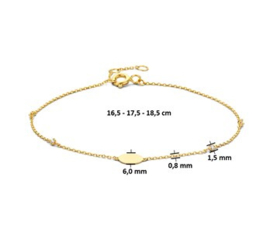 Gouden Armband Zirkonia 0,8 mm 16,5 – 17,5 – 18,5 cm