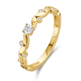 Excellent Jewelry Gouden Ring met Briljanten ter Decoratie