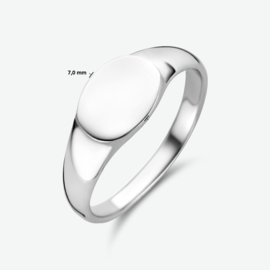 Zilveren Ovalen Graveer Ring | Ring met Initialen