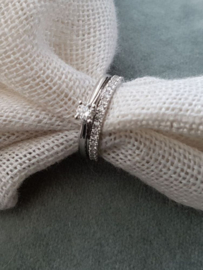 Excellent Jewelry Witgouden Bolstaande Ring met Kleurloze Diamant