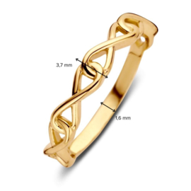 Excellent Jewelry Geelgouden Ring met Vier Infinity Tekens