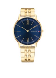 Tommy Hilfiger Goudkleurig Horloge met Blauwe Wijzerplaat TH1791513