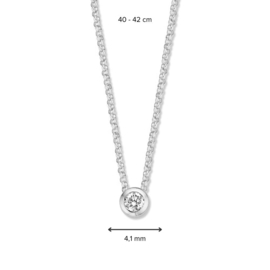Excellent Jewelry Witgouden Collier met Diamant Rondje