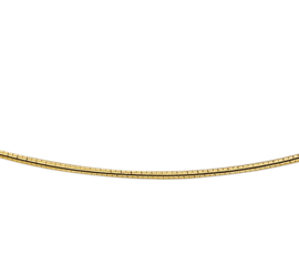 Slank Rond Gouden Omega Collier | Dikte: 1,25mm Lengte: 45cm