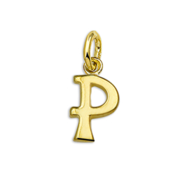 Gouden Letter Bedel Hanger – P