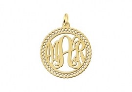 Names4ever Medium Monogram met Sierrand Hanger van Goud GMH008