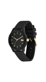 Lacoste Zwart Dames Horloge met Zwarte Silicone Horlogeband