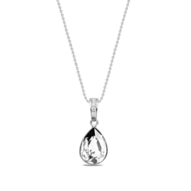 Classy Pear Ketting met Druppelvormig Witte Glaskristal