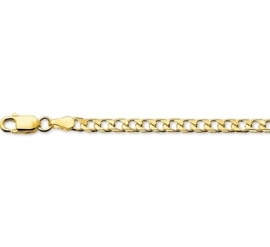 Geslepen Gourmet Schakelarmband van Goud | 3,45 mm 20 cm