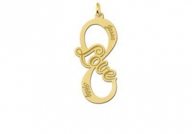 Names4ever Love Infinity Hanger van Goud - Graveer Sieraad