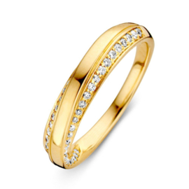 Excellent Jewelry Geelgouden Fantasie Ring met Diamanten Rijen