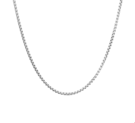 Slank Zilveren Venetiaans Collier met Rhodium