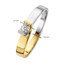 Excellent Jewelry Bicolor Zirkonia Ring voor Dames