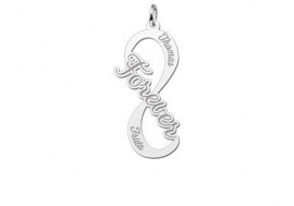 Names4ever Forever Infinity Hanger van Zilver - Graveer Sieraad