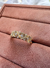 Excellent Jewelry Robuuste Bloemblaadjes Design Ring met Diamanten